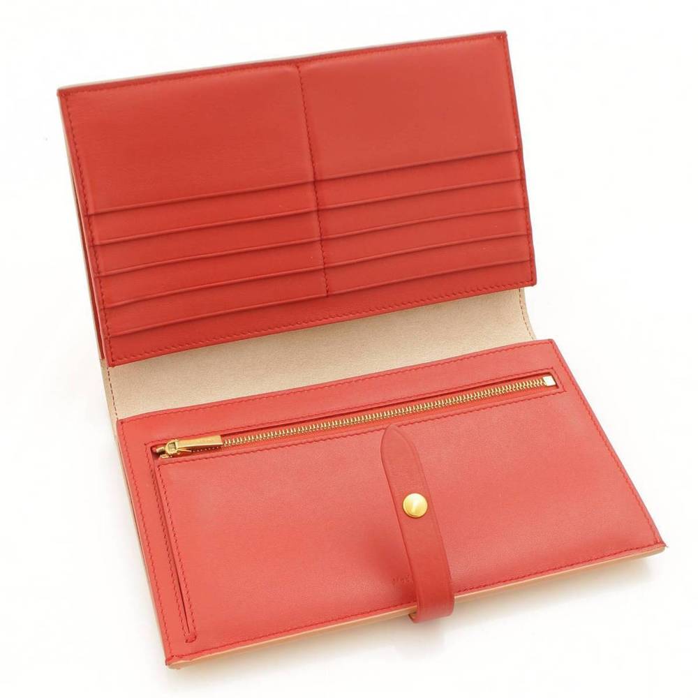 Celine Wallet Red Function Multi Beige Bifold X S… - image 4